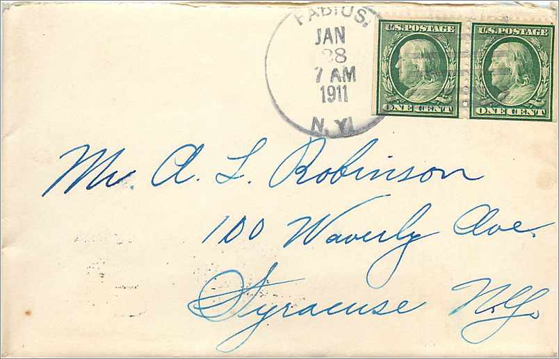 Lettre Cover Etats-Unis 2 * 1c Fabius 1911