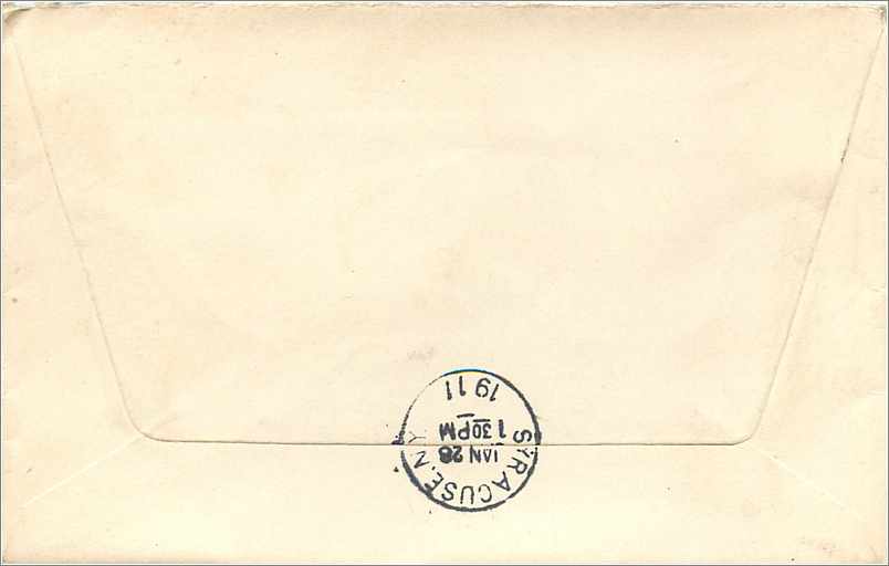 Lettre Cover Etats-Unis 2 * 1c Fabius 1911 — Rückseite