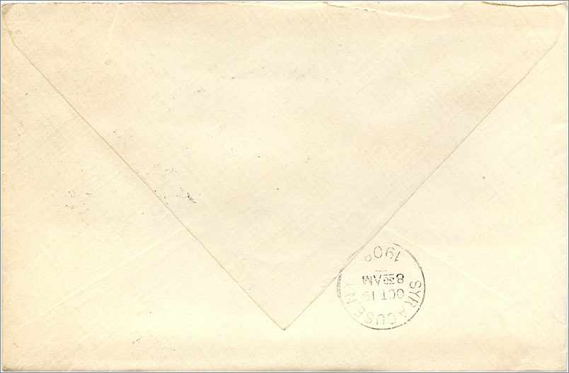 Lettre Cover Etats-Unis 2 * 1c Oxford 1908 — Rückseite