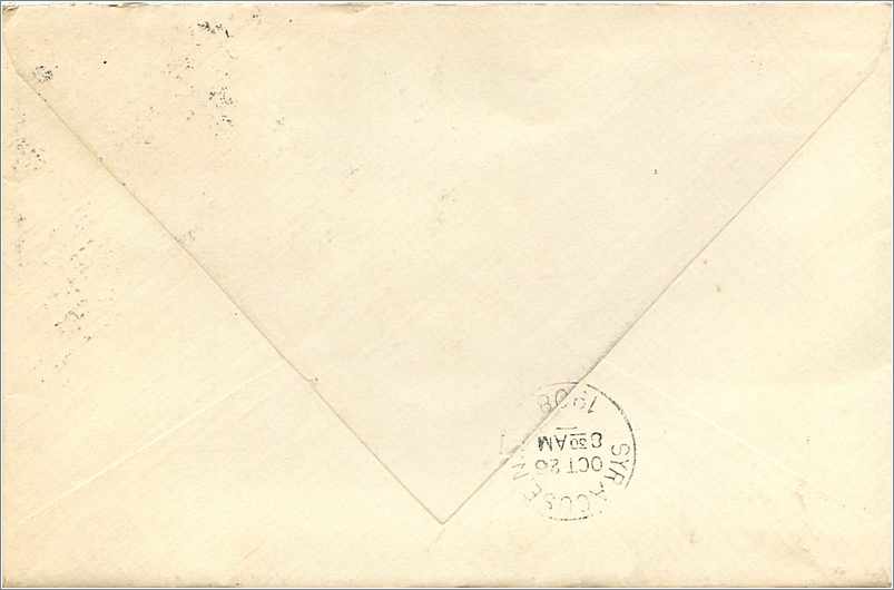 Lettre Cover Etats-Unis 2 * 1c Oxford 1908 — Rückseite
