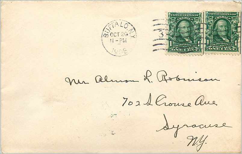Lettre Cover Etats-Unis 2 * 1c Buffalo 1908