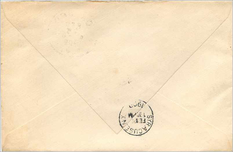 Lettre Cover Etats-Unis 2 * 1c Oxford 1909 — Back