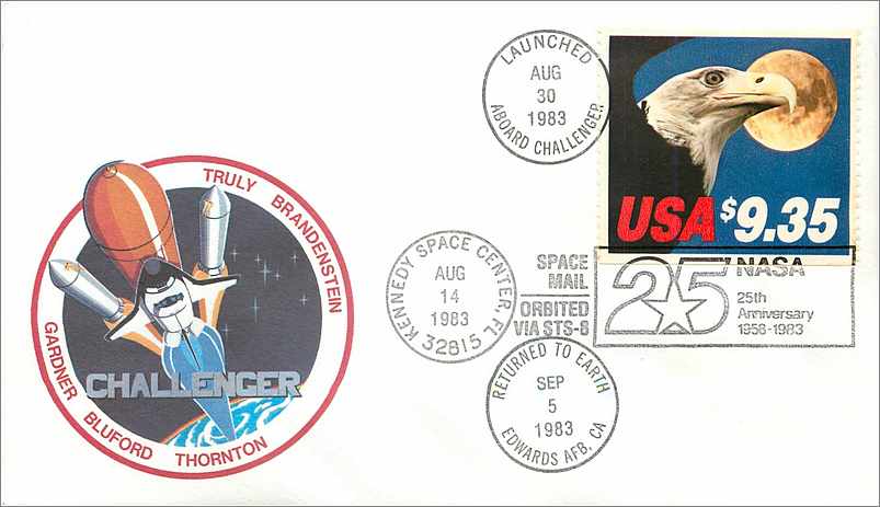 Lettre Cover Etats-Unis Space Mail Challenger 1983