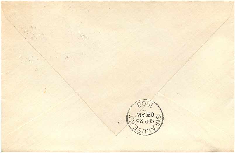Lettre Cover Etats-Unis 2c Oxford 1908 — Back
