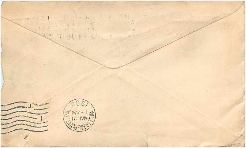 Lettre Cover Etats-Unis Newton 1909 — Back