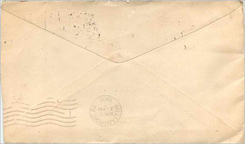 Lettre Cover Etats-Unis 2c Newton 1908 — Back