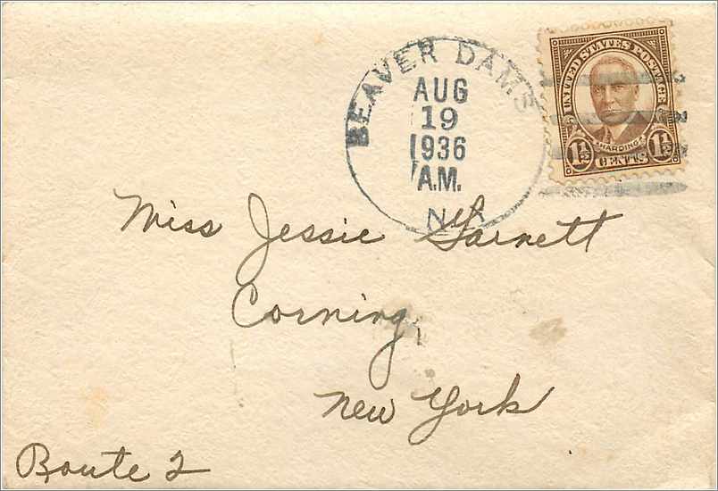 Lettre Cover Etats-Unis 1 1/2c Beaver Dams 1936