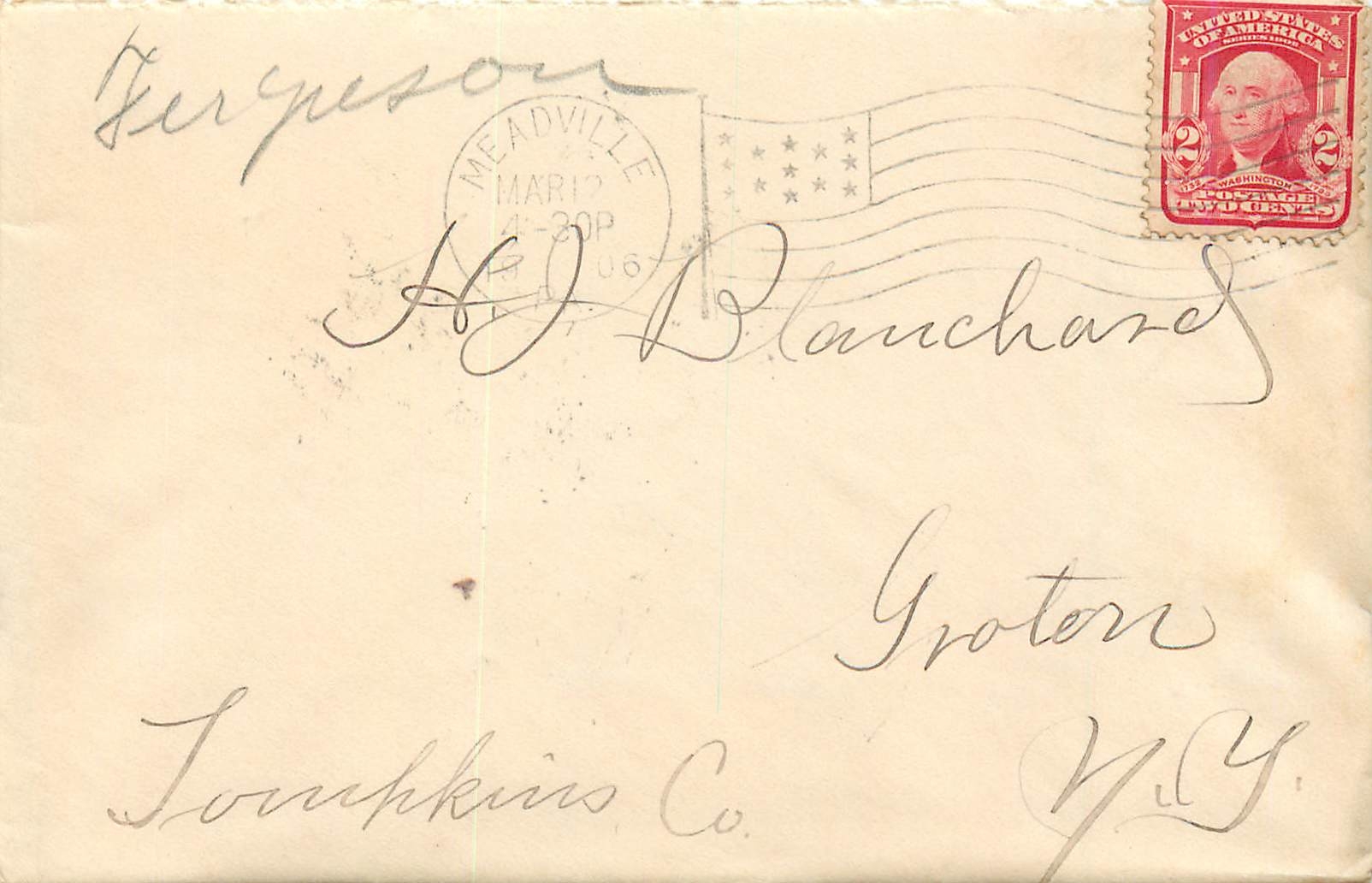 Lettre Cover Etats-Unis Meadville 1906