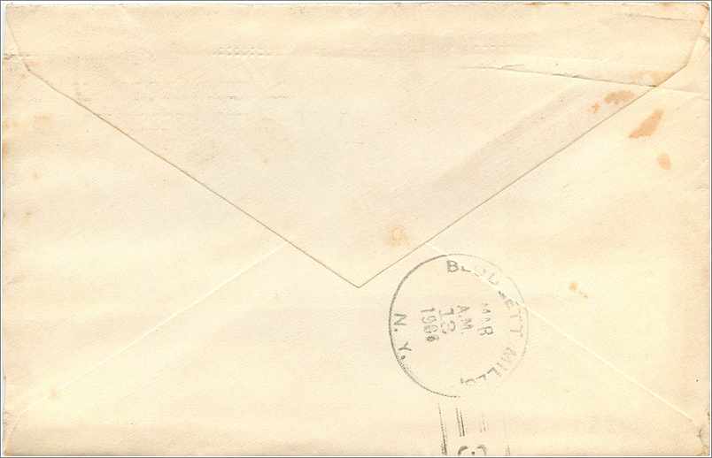 Lettre Cover Etats-Unis 2c on 1906 Cortland cover for New York — Rückseite