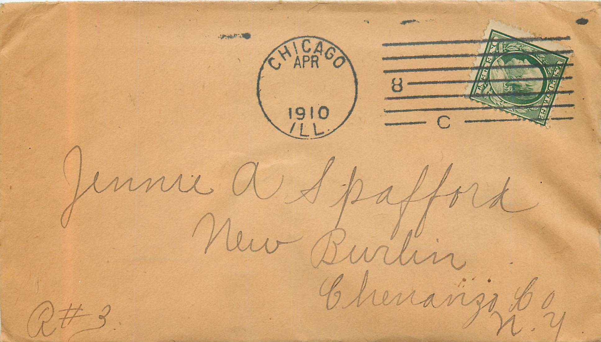 Lettre Cover Etats-Unis 1c on 1910 Chicago cover 