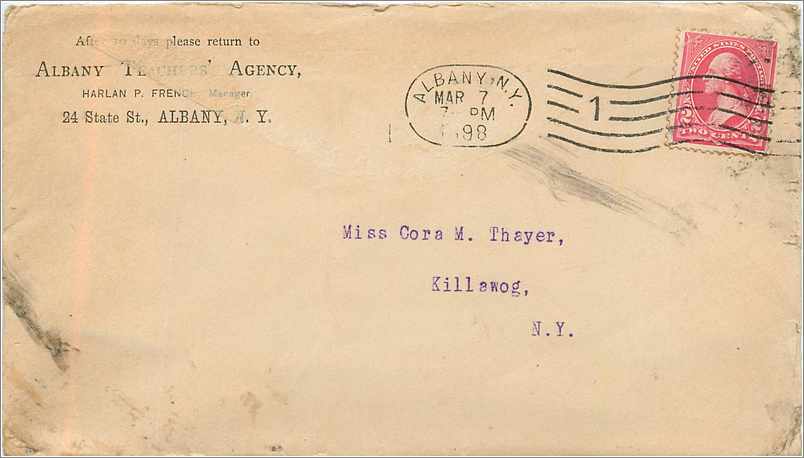 Lettre Cover Etats-Unis 2c on 1898 Albany cover