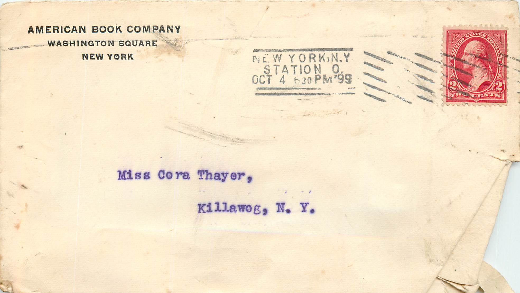 Lettre Cover Etats-Unis 2c on 1899 New York cover
