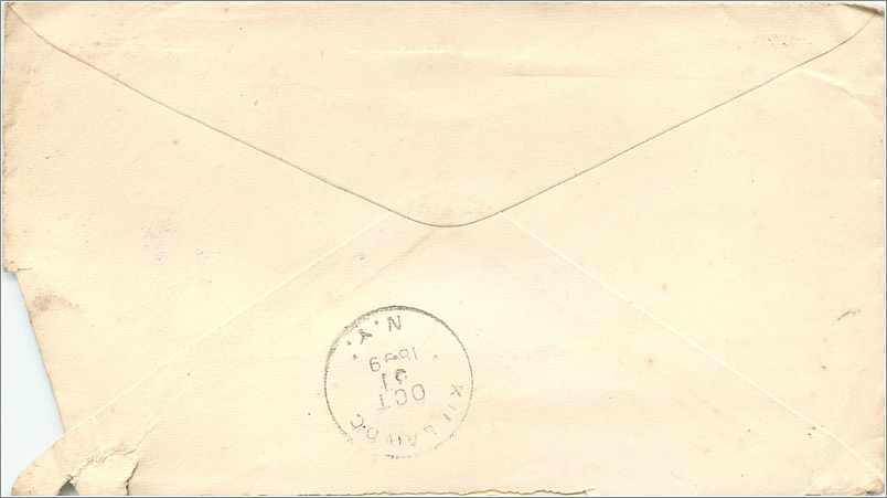 Lettre Cover Etats-Unis 2c on 1899 New York cover — Verso