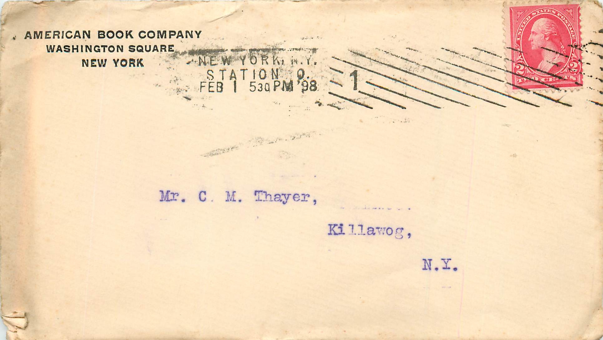 Lettre Cover Etats-Unis 2c on 1898 New York cover