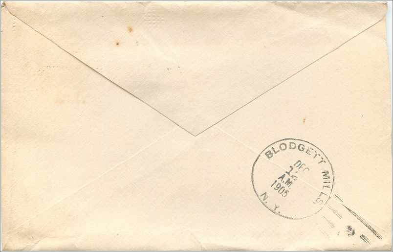 Lettre Cover Etats-Unis 2c on 1905 Montclair cover to New York — Rückseite
