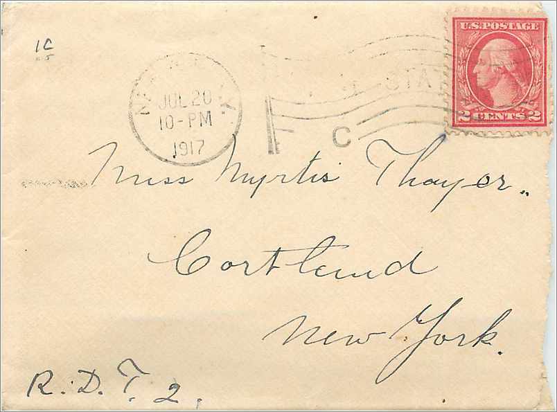 Lettre Cover Etats-Unis 2c on 1917 New York cover