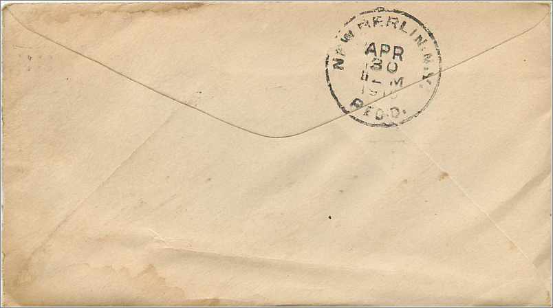Lettre Cover Etats-Unis 2c on 1910 Lestershire cover — Rückseite