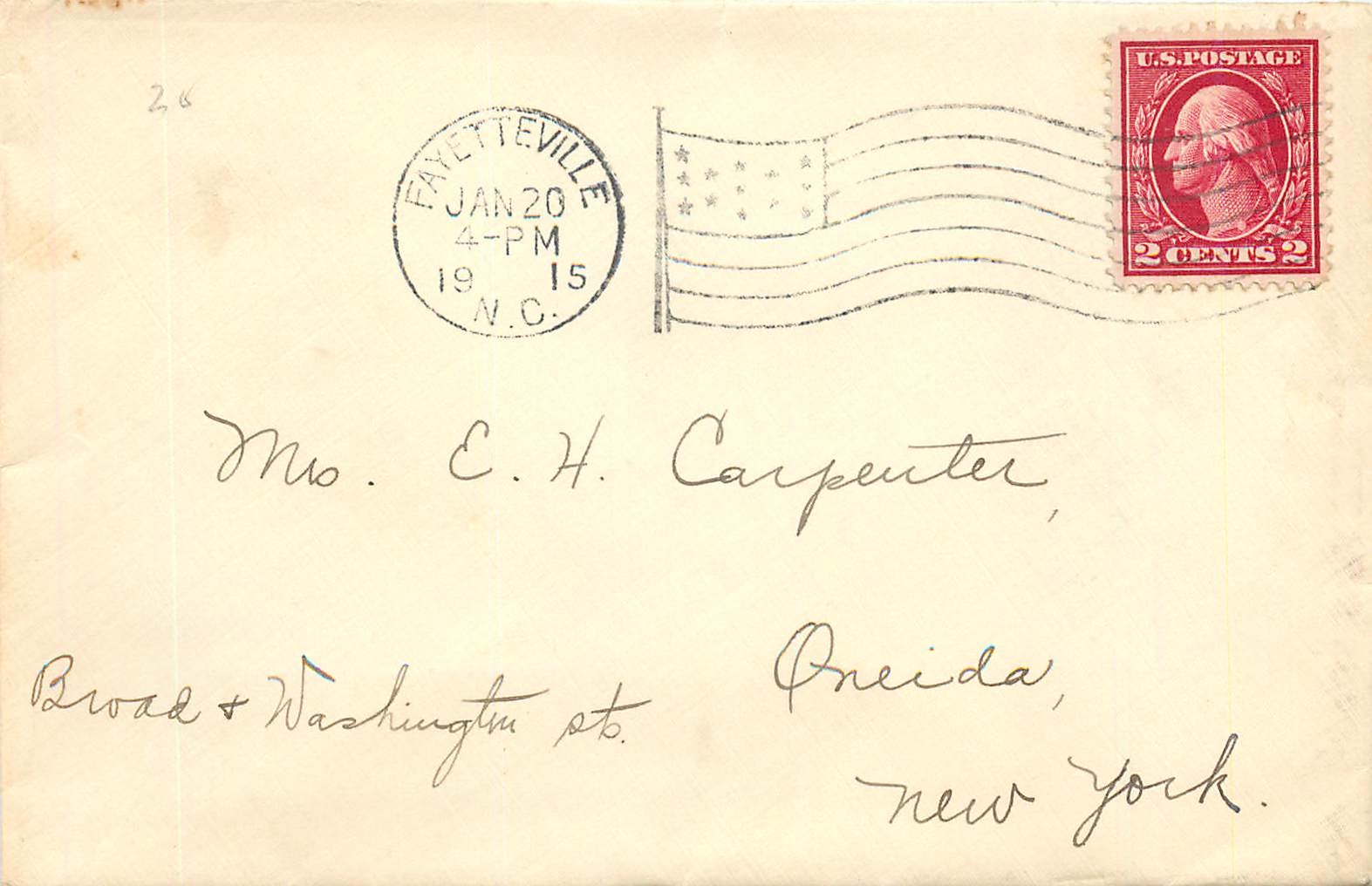 Lettre Cover Etats-Unis 2c on 1915 Fayetteville cover
