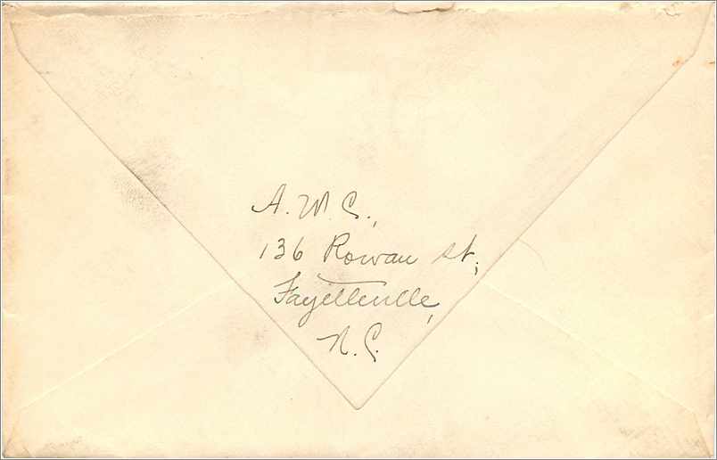 Lettre Cover Etats-Unis 2c on 1915 Fayetteville cover — Back