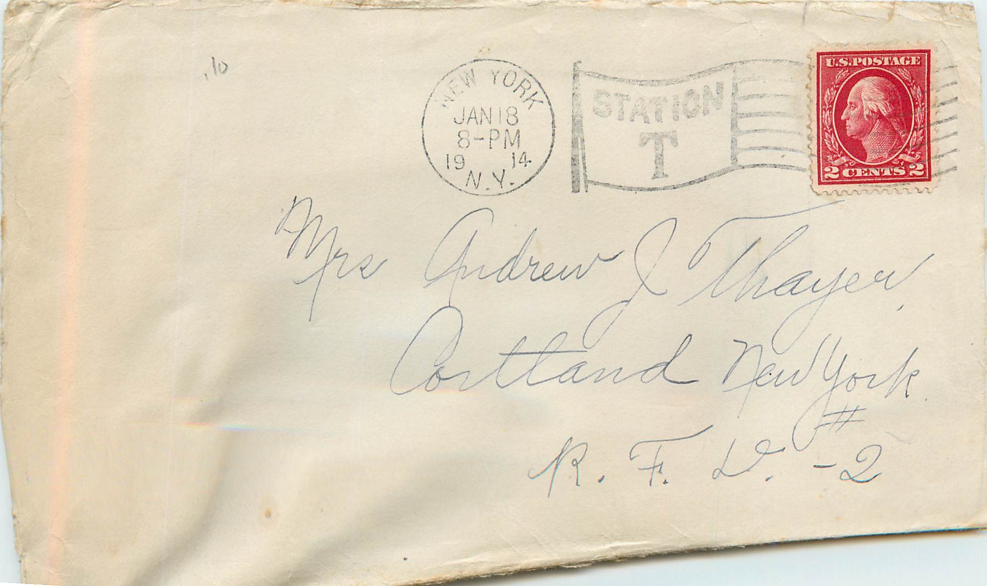 Lettre Cover Etats-Unis 2c on 1914 New York cover