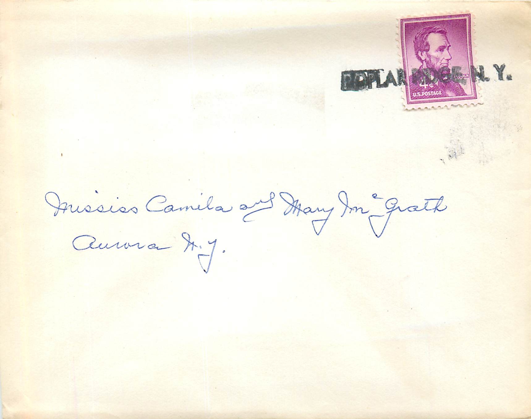 Lettre Cover Etats-Unis 4c Lincoln Poplar Ridge NY for NY