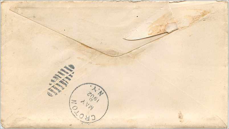 Lettre Cover Etats-Unis 2c Columbus for NY 1902 — Rückseite