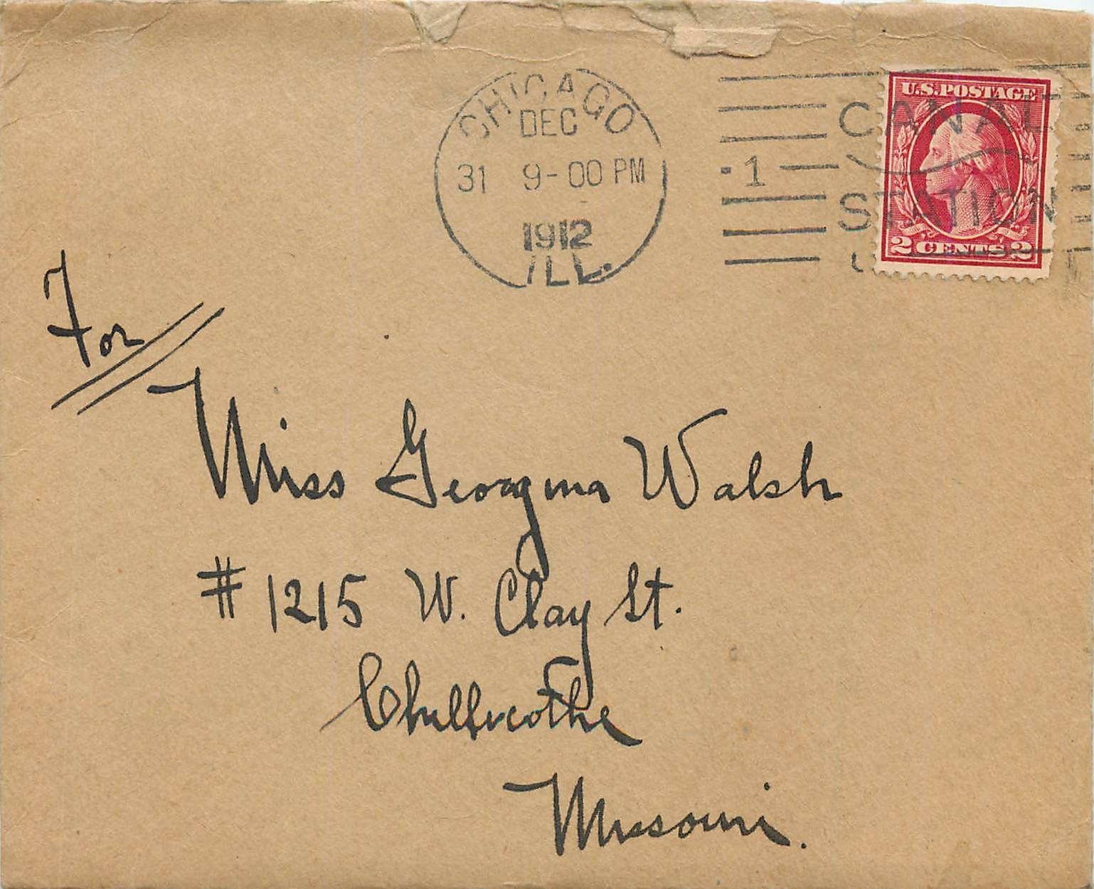 Lettre Cover Etats-Unis 2c Chicago 1912