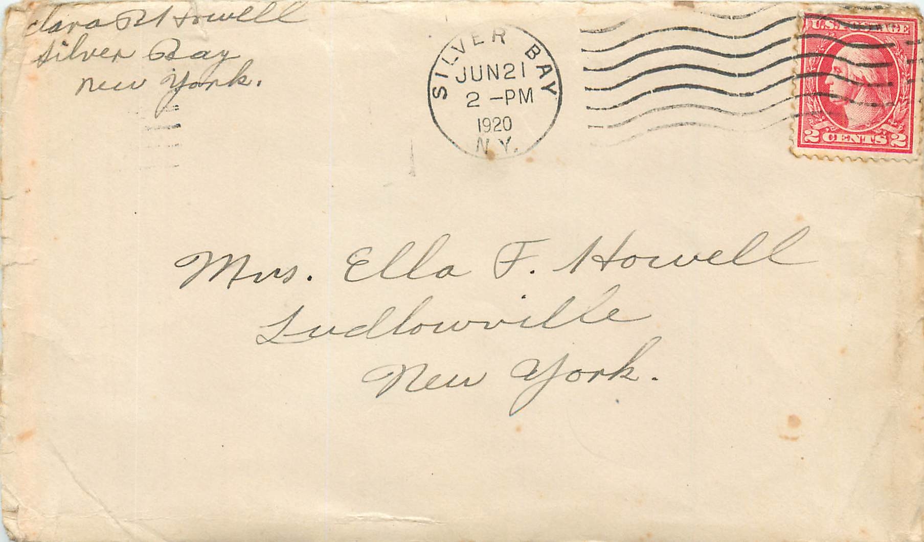 Lettre Cover Etats-Unis 2c Silver Bay 1920 for NY
