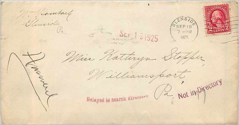 Lettre Cover Etats-Unis 2c Glenside 1925