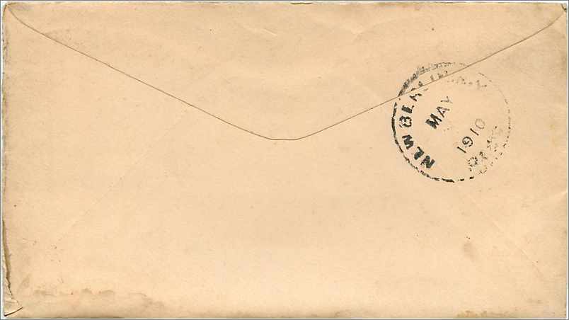 Lettre Cover Etats-Unis 2c for NY 1910 — Back