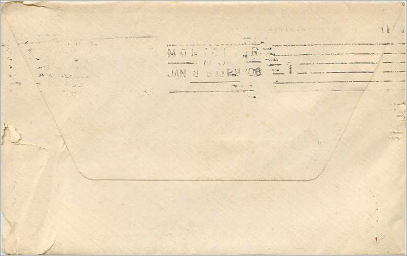 Lettre Cover Etats-Unis 2c Port Chester 1906 — Verso