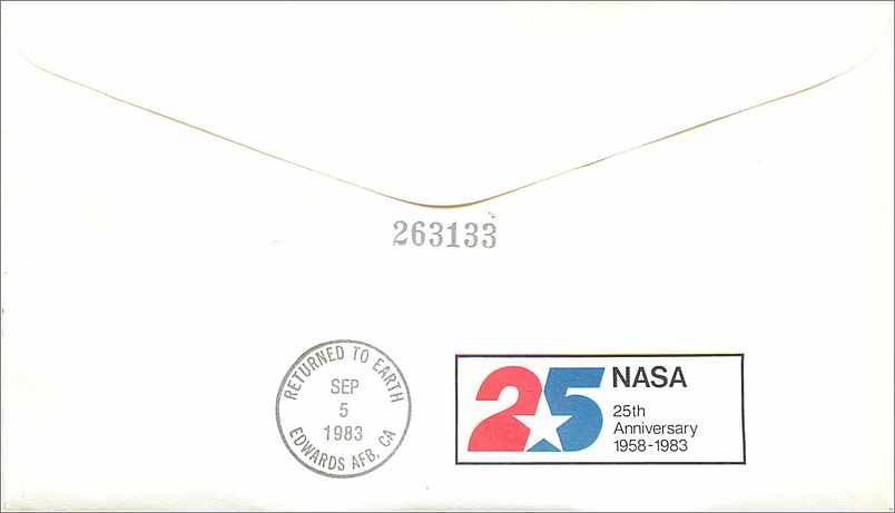 Lettre Cover Etats-Unis Challenger Espace 1983 Kennedy Space Center — Back