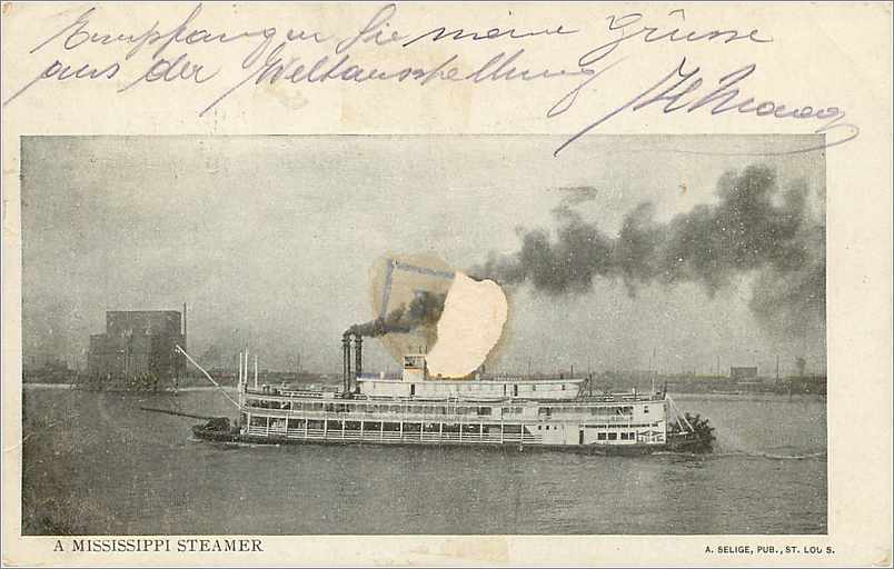 CPA 2c on St Louis 1904 postcard — Back