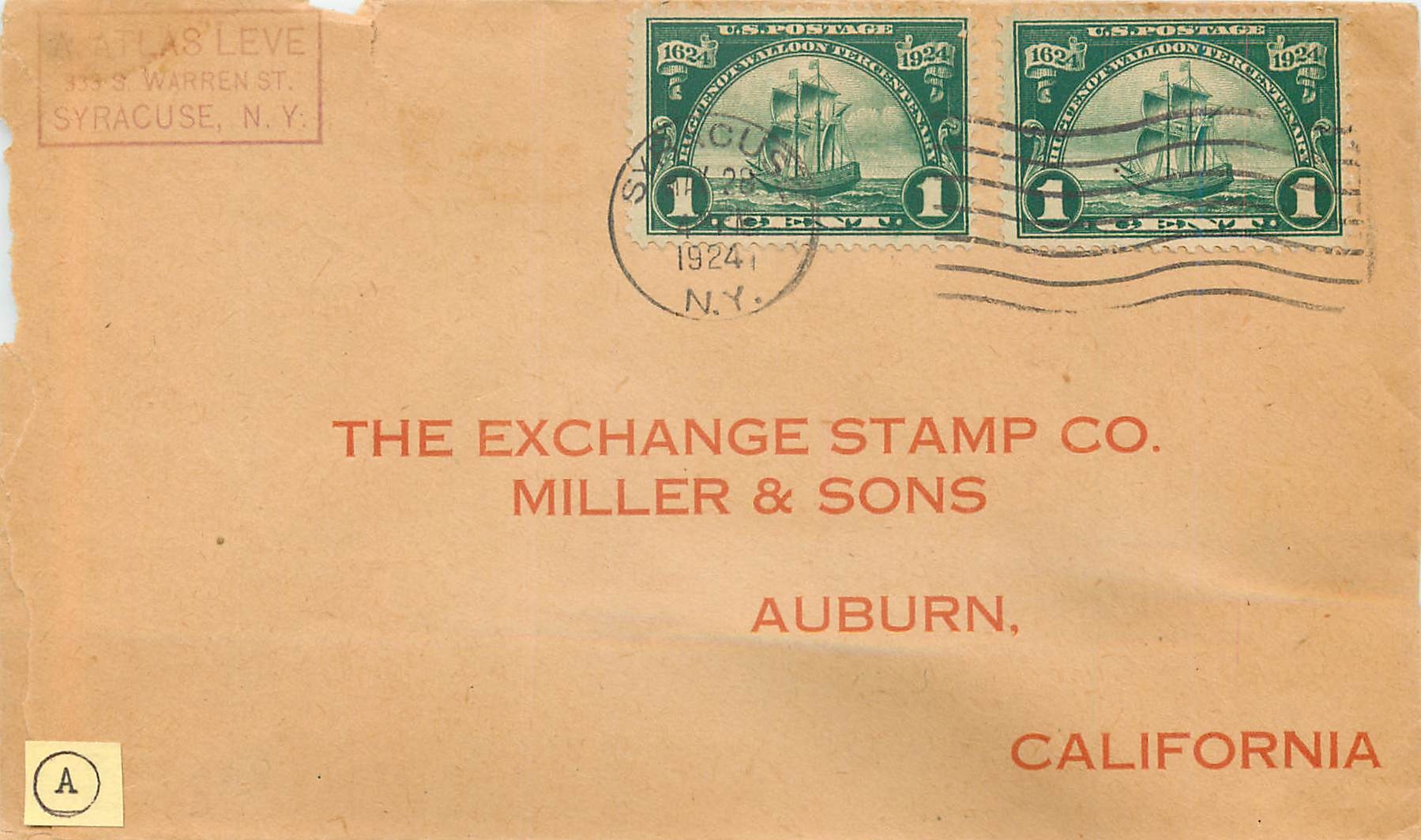 Lettre Cover Etats-Unis 1924 2c to Auburn