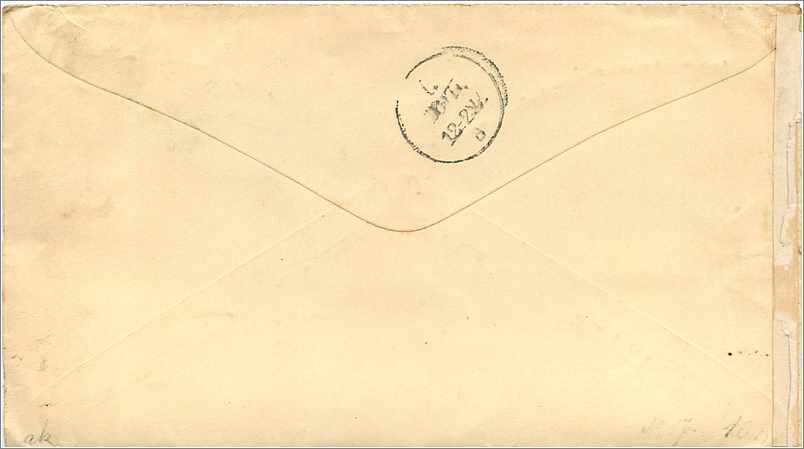 Stationay Etats-Unis 3c +2c Giddings cover — Verso