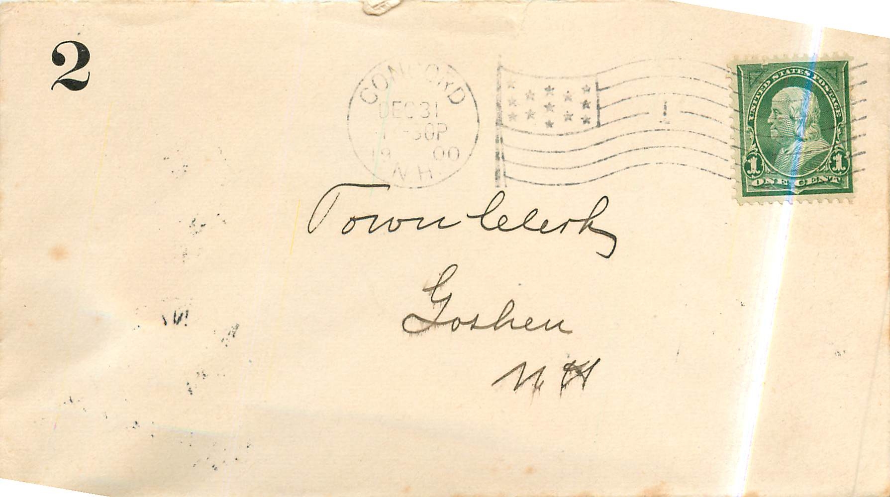 Lettre Cover Etats-Unis 1c Concord 1900