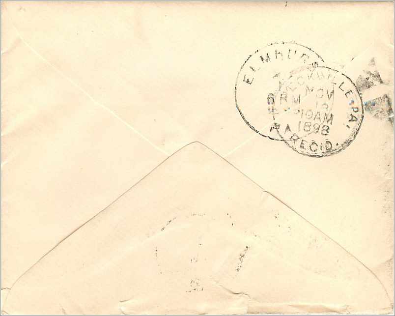 Lettre Cover Etats-Unis 2c 1898 Scranton cover — Rückseite