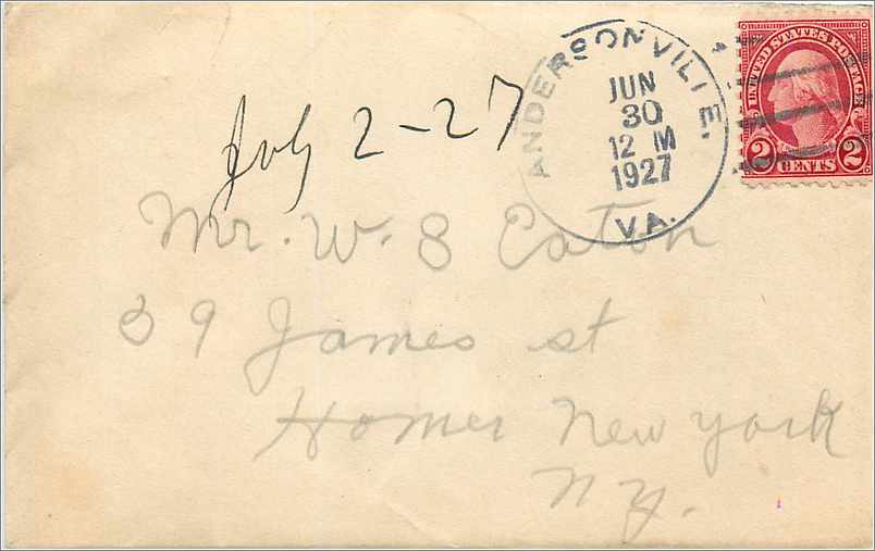 Lettre Cover Etats-Unis 2c 1927 Andersonville cover