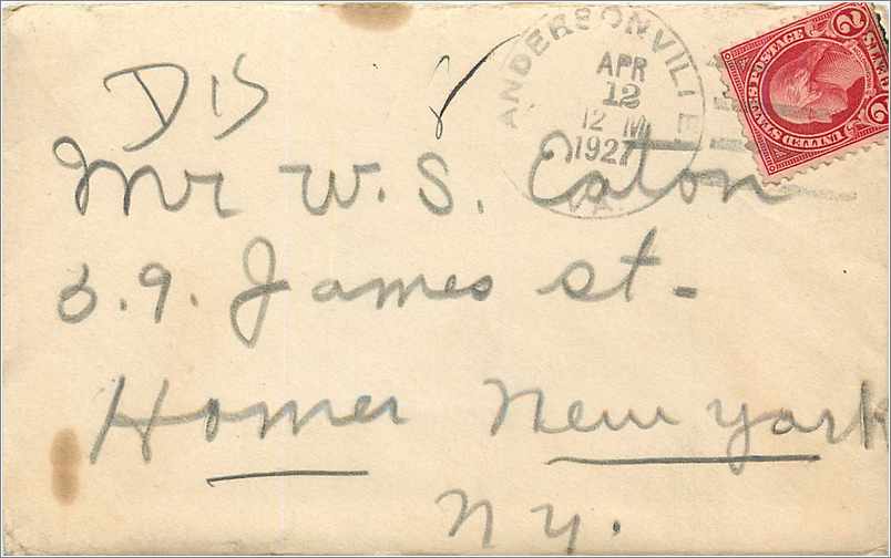 Lettre Cover Etats-Unis 2c 1927 Andersonville cover