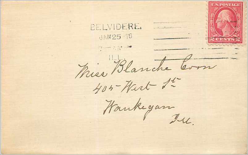 Lettre Cover Etats-Unis 2c Belevedere 1916