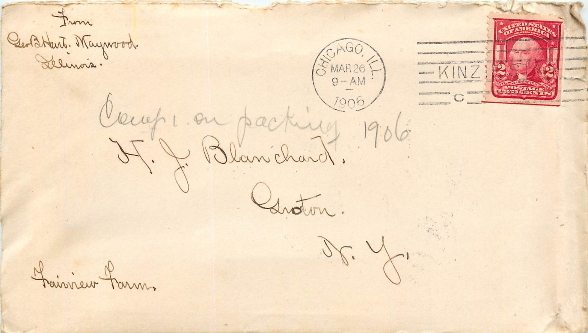 Lettre Cover Etats-Unis 2c on 1906 Chicago cover