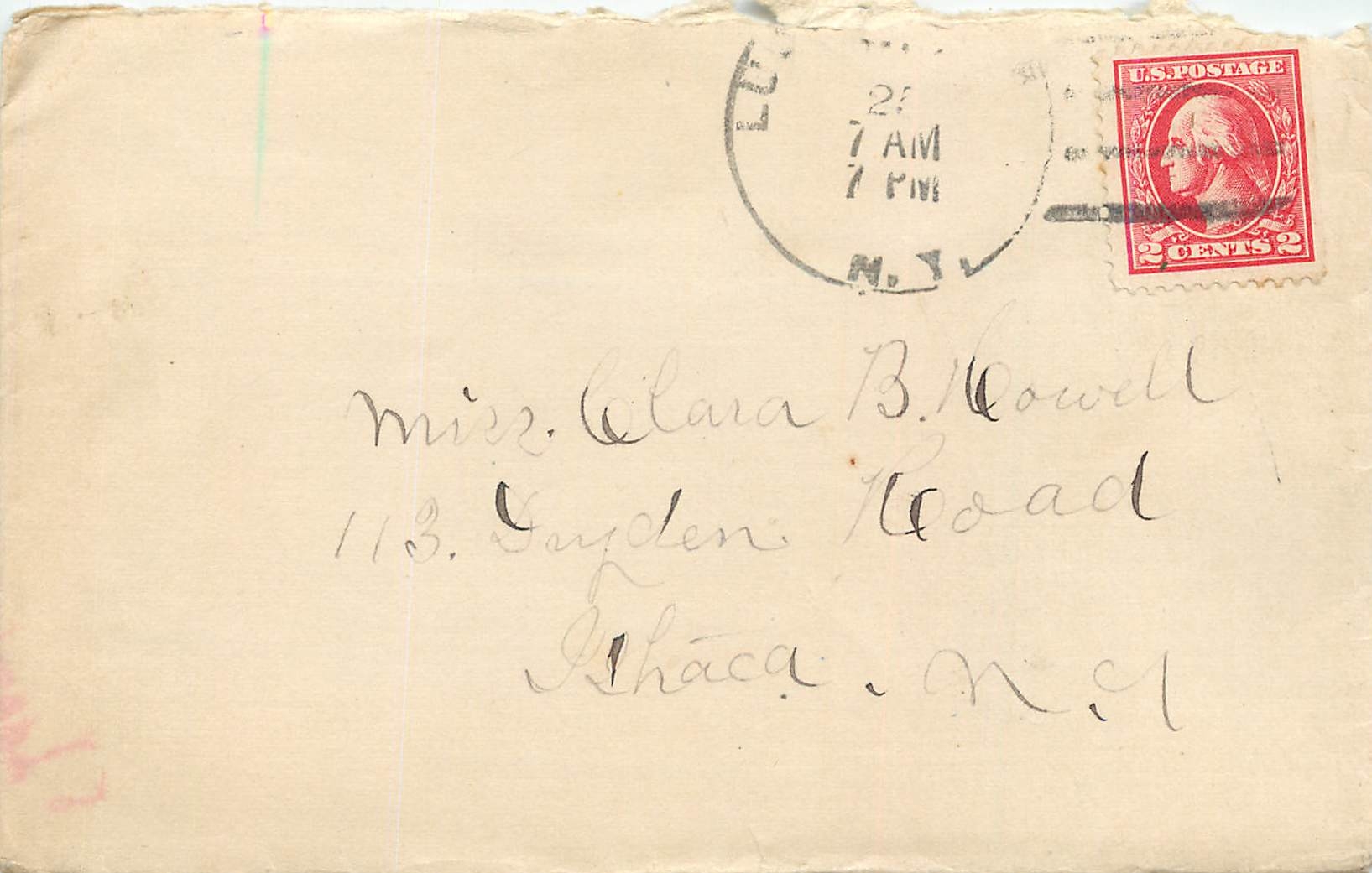 Lettre Cover Etats-Unis 2c cover to Ithaca