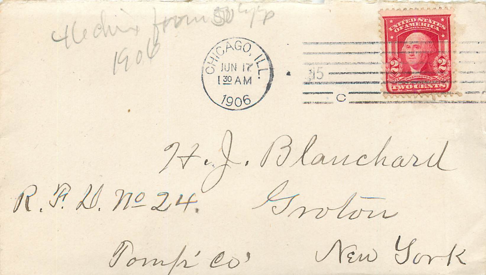 Lettre Cover Etats-Unis 3c on 1906 Chicago cover
