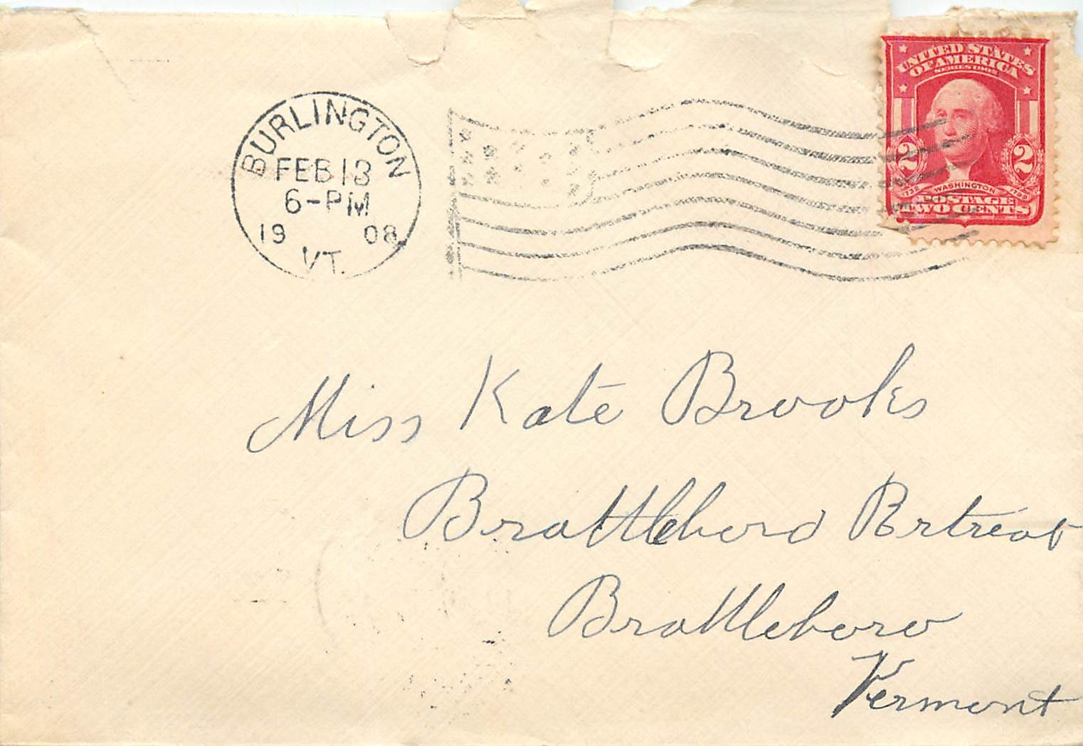 Lettre Cover Etats-Unis 2c Burlington cover 1908