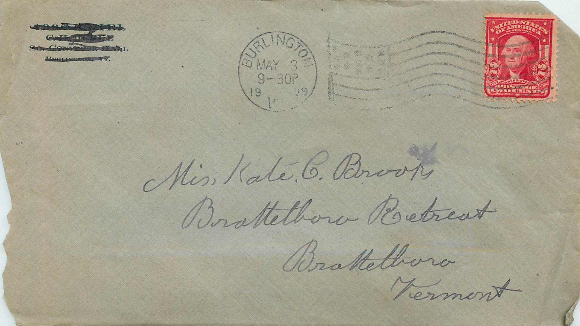 Lettre Cover Etats-Unis 2c Burlington cover 1908