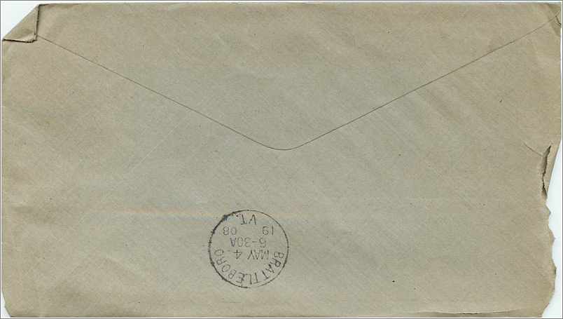 Lettre Cover Etats-Unis 2c Burlington cover 1908 — Back