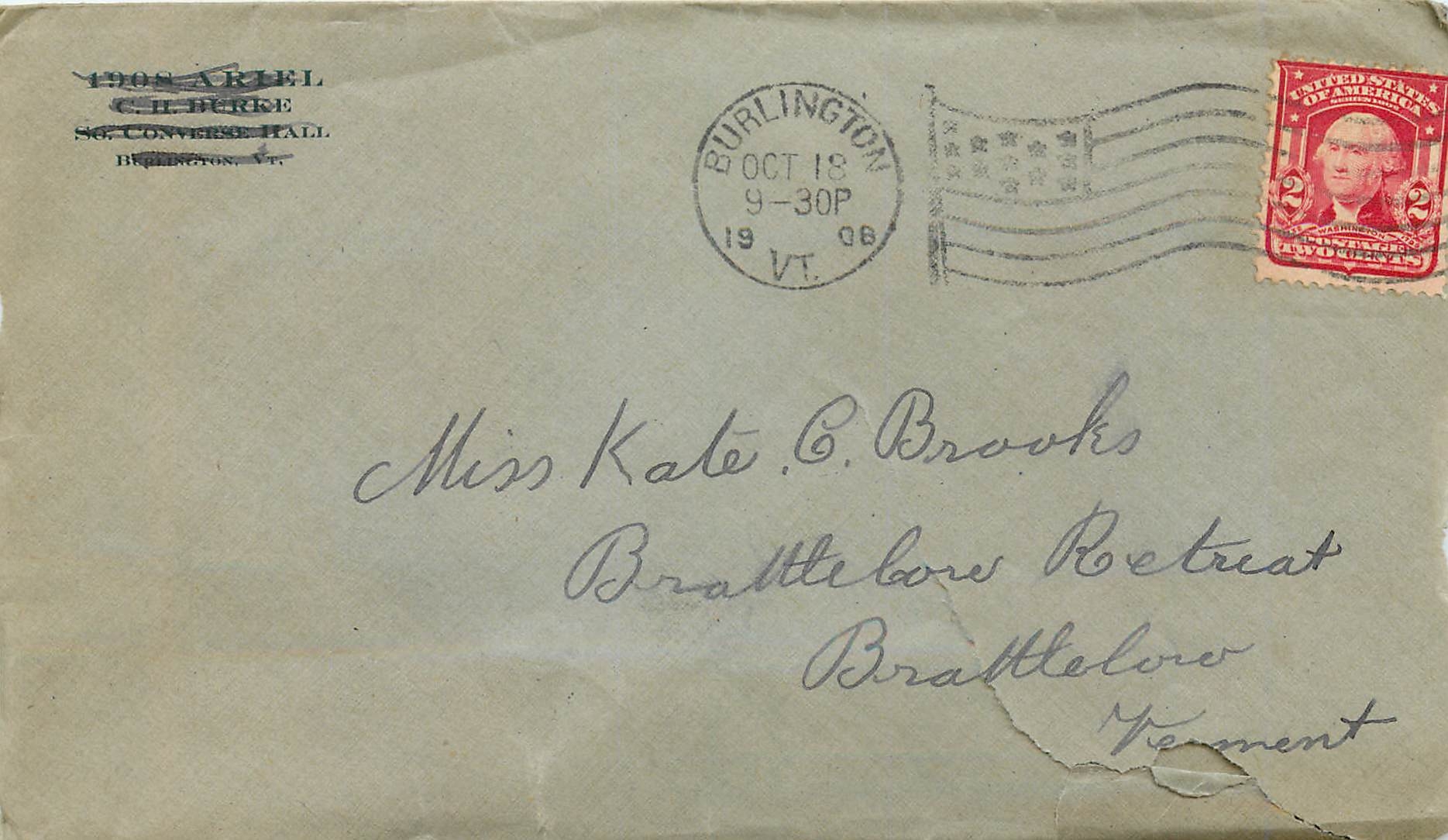 Lettre Cover Etats-Unis 2c Burlington cover 1908