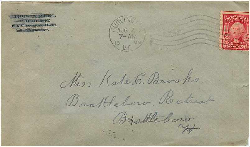 Lettre Cover Etats-Unis 2c Burlington cover 1908