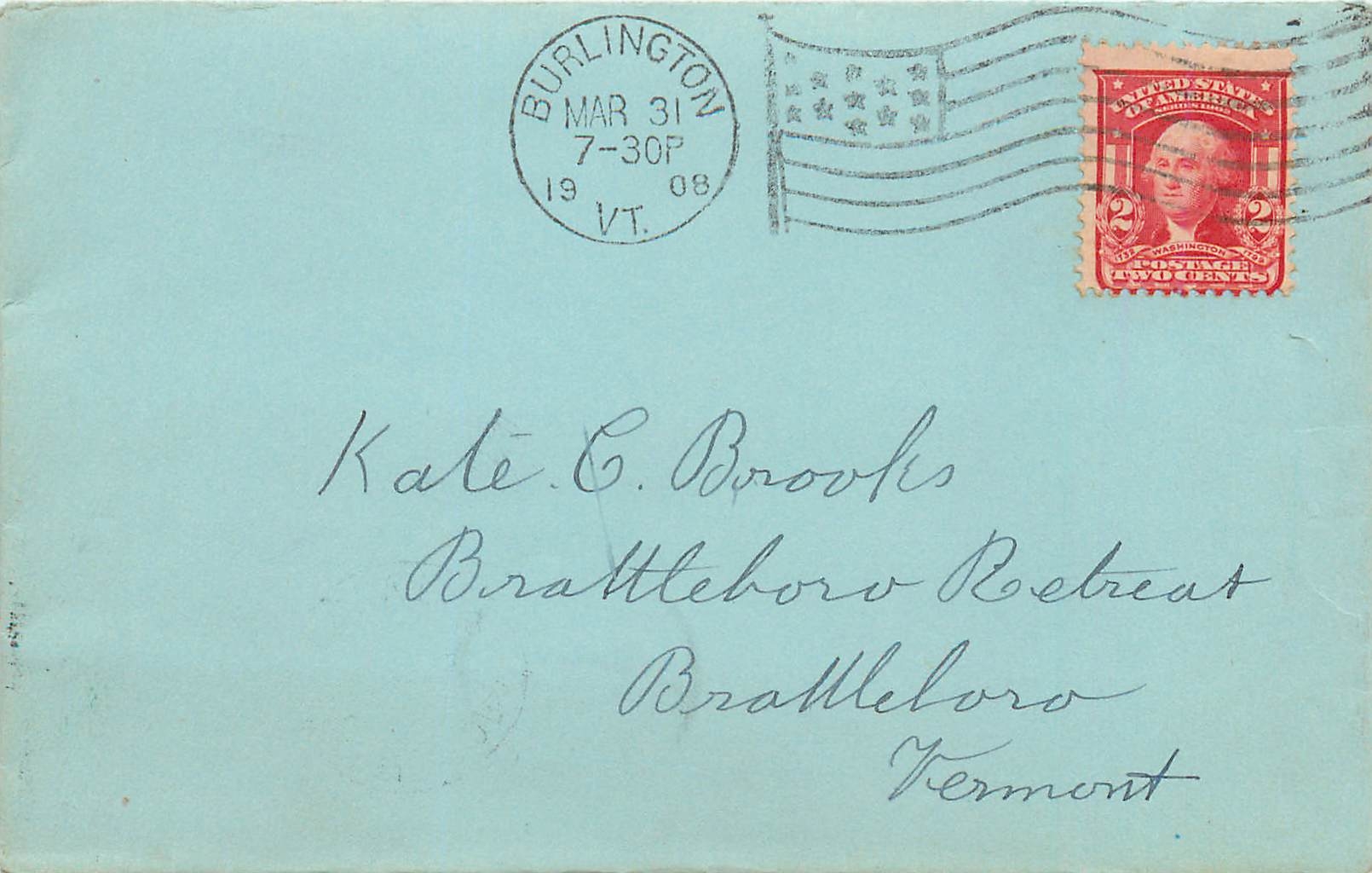 Lettre Cover Etats-Unis 2c Burlington cover 1908
