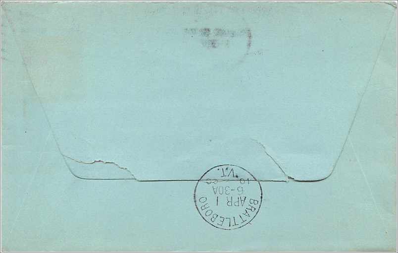 Lettre Cover Etats-Unis 2c Burlington cover 1908 — Back